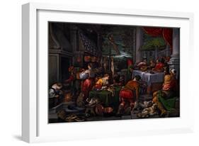 Lazarus and Dives, C.1570 (Oil on Canvas)-Leandro Bassano-Framed Giclee Print