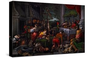 Lazarus and Dives, C.1570 (Oil on Canvas)-Leandro Bassano-Stretched Canvas