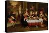 Lazarus and the Rich Man's Table (From Luke XVI)-Kaspar van den Hoecke-Stretched Canvas