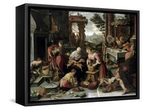 Lazarus and the Rich Man-Jacopo Bassano-Framed Stretched Canvas
