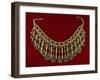 Lazem Necklace Composed of Two Strands of Coral Beads and Silver Filigreed Pendants with Coral-null-Framed Giclee Print