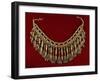 Lazem Necklace Composed of Two Strands of Coral Beads and Silver Filigreed Pendants with Coral-null-Framed Giclee Print