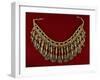 Lazem Necklace Composed of Two Strands of Coral Beads and Silver Filigreed Pendants with Coral-null-Framed Giclee Print