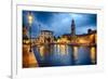 Lazise Harbor Night Scenic-George Oze-Framed Photographic Print