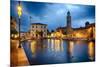 Lazise Harbor Night Scenic-George Oze-Mounted Photographic Print