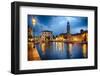 Lazise Harbor Night Scenic-George Oze-Framed Photographic Print