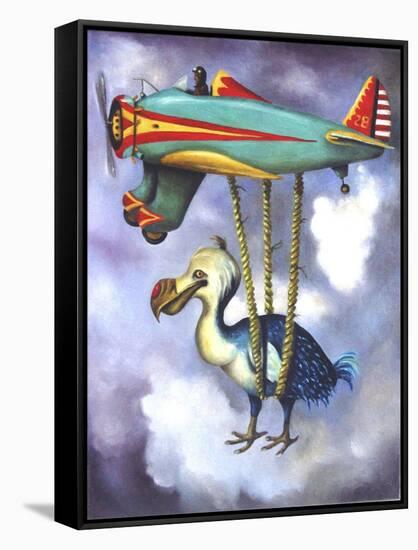 Lazy Bird W Dodo-Leah Saulnier-Framed Stretched Canvas