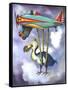 Lazy Bird W Dodo-Leah Saulnier-Framed Stretched Canvas