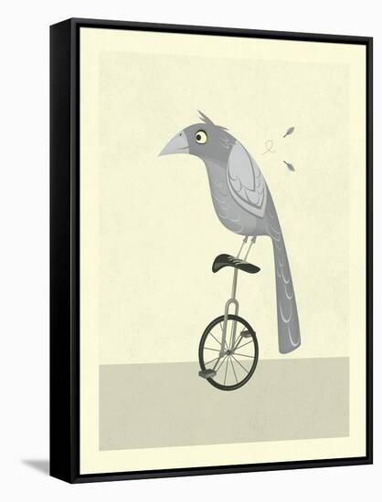 Lazy Bird-Jazzberry Blue-Framed Stretched Canvas