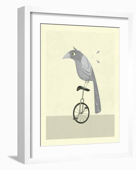 Lazy Bird-Jazzberry Blue-Framed Art Print