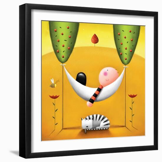 Lazy Bones-Jo Parry-Framed Art Print