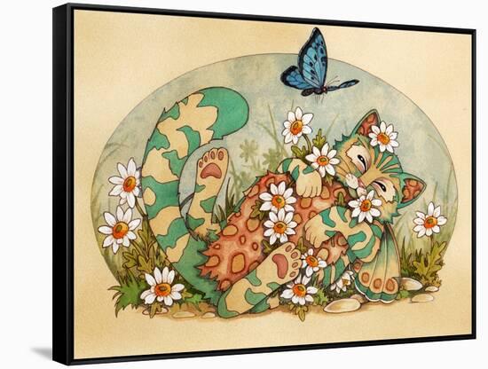 Lazy Daisy-Linda Ravenscroft-Framed Stretched Canvas