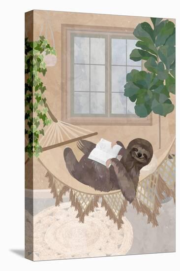 Lazy sloth in hammock-Sarah Manovski-Stretched Canvas