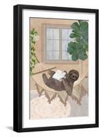 Lazy sloth in hammock-Sarah Manovski-Framed Premium Giclee Print