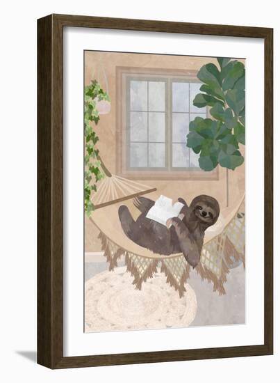 Lazy sloth in hammock-Sarah Manovski-Framed Giclee Print