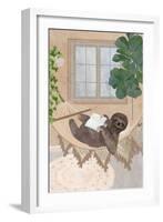 Lazy sloth in hammock-Sarah Manovski-Framed Giclee Print