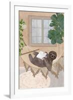 Lazy sloth in hammock-Sarah Manovski-Framed Giclee Print