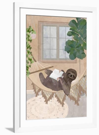 Lazy sloth in hammock-Sarah Manovski-Framed Giclee Print