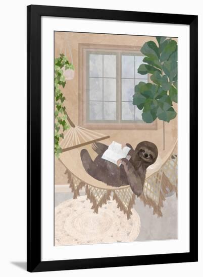 Lazy sloth in hammock-Sarah Manovski-Framed Giclee Print