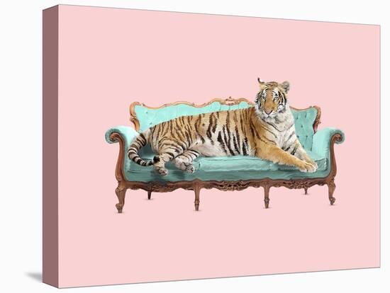 Lazy Tiger-Robert Farkas-Stretched Canvas