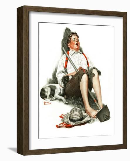 "Lazybones", September 6,1919-Norman Rockwell-Framed Giclee Print