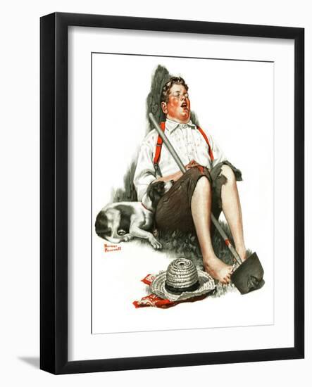 "Lazybones", September 6,1919-Norman Rockwell-Framed Giclee Print