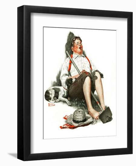 "Lazybones", September 6,1919-Norman Rockwell-Framed Giclee Print