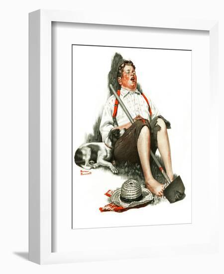 "Lazybones", September 6,1919-Norman Rockwell-Framed Giclee Print