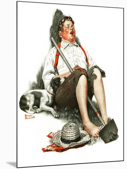 "Lazybones", September 6,1919-Norman Rockwell-Mounted Giclee Print