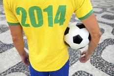 Brazil 2014 Soccer Football World Cup Message on Sand-LazyLlama-Framed Photographic Print