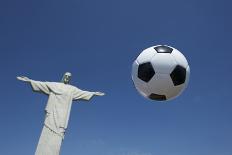 Soccer Ball Football At Corcovado Rio De Janeiro-LazyLlama-Framed Photographic Print