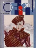 L'Officiel, February 1934 - Blanche et Simone-Lbengini & A.P. Covillot-Framed Stretched Canvas