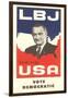 LBJ, Vote Democratic Election Poster-null-Framed Art Print