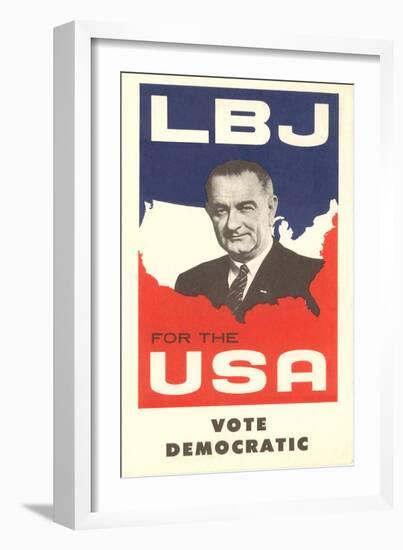 LBJ, Vote Democratic Election Poster-null-Framed Art Print