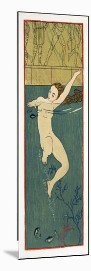 Le Bain, Illustration from Les Chansons De Bilitis, by Pierre Louys, Pub. 1922 (Pochoir Print)-Georges Barbier-Mounted Premium Giclee Print