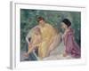 Le Bain (Two Mothers and their Children in a Boa)-Mary Cassatt-Framed Giclee Print