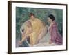 Le Bain (Two Mothers and their Children in a Boa)-Mary Cassatt-Framed Giclee Print