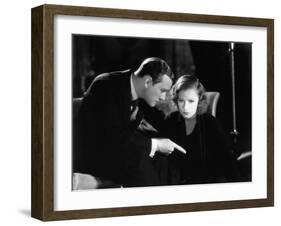 Le Baiser by Jacques Feyder with Conrad Nage and Greta Garbo, 1929 (b/w photo)-null-Framed Photo