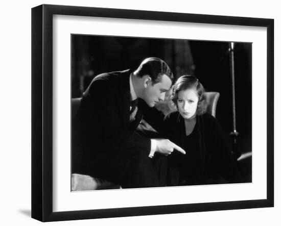 Le Baiser by Jacques Feyder with Conrad Nage and Greta Garbo, 1929 (b/w photo)-null-Framed Photo