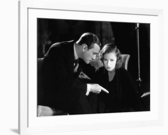 Le Baiser by Jacques Feyder with Conrad Nage and Greta Garbo, 1929 (b/w photo)-null-Framed Photo