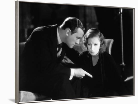 Le Baiser by Jacques Feyder with Conrad Nage and Greta Garbo, 1929 (b/w photo)-null-Framed Photo