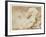 Le Baiser (The Kiss) (Black Chalk, Brush & Brown Ink with Brown Wash on Paper)-Jean-Honore Fragonard-Framed Giclee Print