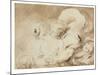 Le Baiser (The Kiss) (Black Chalk, Brush & Brown Ink with Brown Wash on Paper)-Jean-Honore Fragonard-Mounted Giclee Print