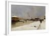 Le bas port du pont de Tolbiac pendant la crue-Pierre Vauthier-Framed Giclee Print