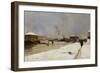 Le bas port du pont de Tolbiac pendant la crue-Pierre Vauthier-Framed Giclee Print