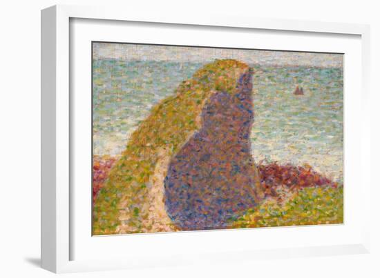 Le Bec Du Hoc, Grandcamp (Study)-Georges Seurat-Framed Giclee Print