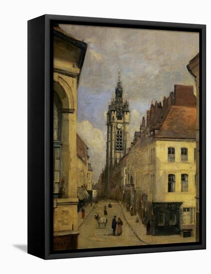 Le Beffroi De Douai, 1871-Jean-Baptiste-Camille Corot-Framed Stretched Canvas