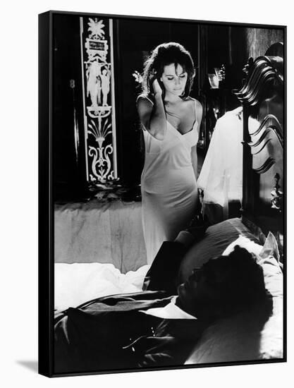 Le Bel Antonio by MauroBolognini with Claudia Cardinale and Marcello Mastroianni, 1960 (b/w photo)-null-Framed Stretched Canvas