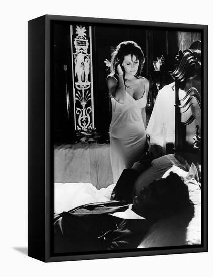 Le Bel Antonio by MauroBolognini with Claudia Cardinale and Marcello Mastroianni, 1960 (b/w photo)-null-Framed Stretched Canvas
