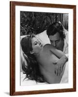 Le Bel Antonio by MauroBolognini with Claudia Cardinale and Marcello Mastroianni, 1960 (b/w photo)-null-Framed Photo